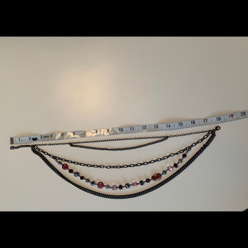 Layered Hematite Chain Link Statement Necklace Wi… - image 7